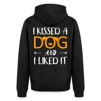 Hundeliebe - Unisex Premium Bio Zip Hoodie - Schwarz - Hinten - Nico (187cm)