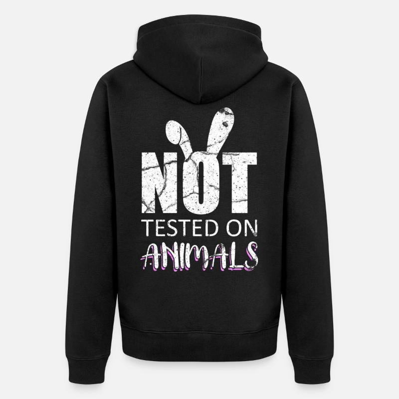 Tierversuche - Unisex Premium Bio Zip Hoodie - Schwarz