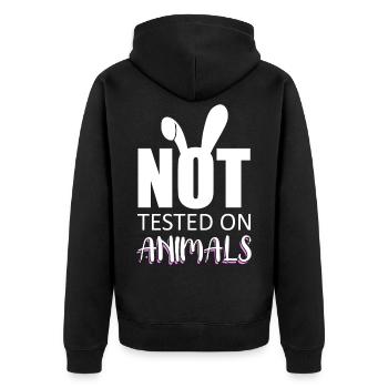 Animal welfare Animal experiments Animal lovers Animal welfare - Unisex Premium Organic Zip Hoodie - black - Back - Nico (187cm)