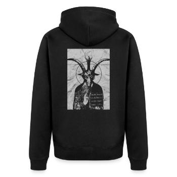 Occult Baphomet Gothic Grunge Satan Devil Black - Unisex Premium Organic Zip Hoodie - black - Back - Nico (187cm)