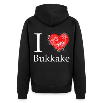 Bukakke drôle sexe - Veste à capuche bio Premium Unisexe - noir - Dos - Nico (187cm)