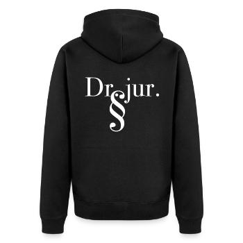Dr. jur. Promotion Jura Anwalt - Unisex Premium Bio Zip Hoodie - Schwarz - Hinten - Nico (187cm)