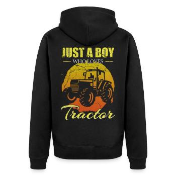 tracteur - Veste à capuche bio Premium Unisexe - noir - Dos - Nico (187cm)