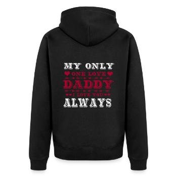 Fête des pères cadeau fête des pères disant fête des pères t-shirt - Veste à capuche bio Premium Unisexe - noir - Dos - Nico (187cm)