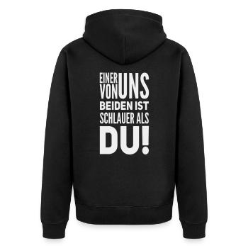 Chacun de nous est plus intelligent que vous - Veste à capuche bio Premium Unisexe - noir - Dos - Nico (187cm)