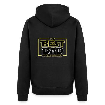 Father's Day Gift - Father's Day Saying - Father's Day - Unisex Premium Organic Zip Hoodie - black - Back - Nico (187cm)