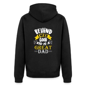 Father's Day Gift - Father's Day Saying - Father's Day - Unisex Premium Organic Zip Hoodie - black - Back - Nico (187cm)