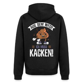 Durchfall - Unisex Premium Bio Zip Hoodie - Schwarz - Hinten - Nico (187cm)