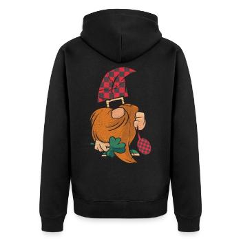 Gnom Zwerg Zwerge Kobold Kobolde Fee Elf Geschenk - Unisex Premium Bio Zip Hoodie - Schwarz - Hinten - Nico (187cm)
