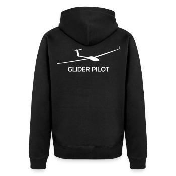 glider pilot gliding pilot gift glider - Unisex Premium Organic Zip Hoodie - black - Back - Nico (187cm)