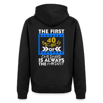 40. Geburtstag - Unisex Premium Bio Zip Hoodie - Schwarz - Hinten - Nico (187cm)