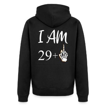 30th birthday thirty 1990 90s 30 years - Unisex Premium Organic Zip Hoodie - black - Back - Nico (187cm)