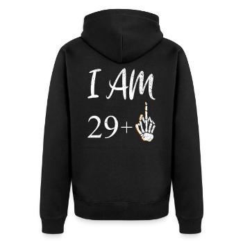 30th birthday thirty 1990 90s 30 years - Unisex Premium Organic Zip Hoodie - black - Back - Nico (187cm)