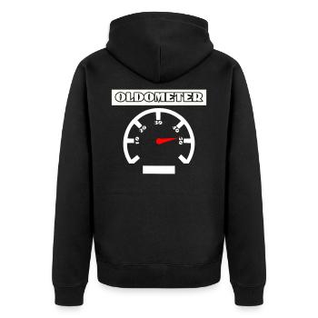 50th birthday - Unisex Premium Organic Zip Hoodie - black - Back - Nico (187cm)