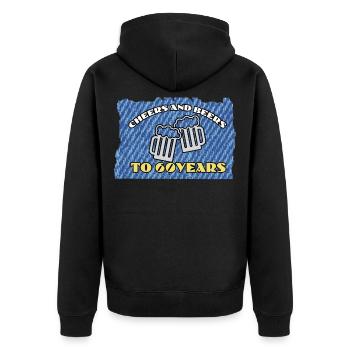 60th birthday 60 years 60s pension year of birth - Unisex Premium Organic Zip Hoodie - black - Back - Nico (187cm)