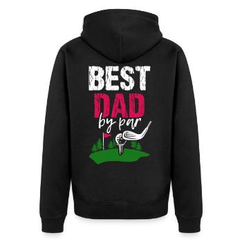 Golf Golfer Golf Ball Golf Course Golf Club Caddy - Unisex Premium Organic Zip Hoodie - black - Back - Nico (187cm)