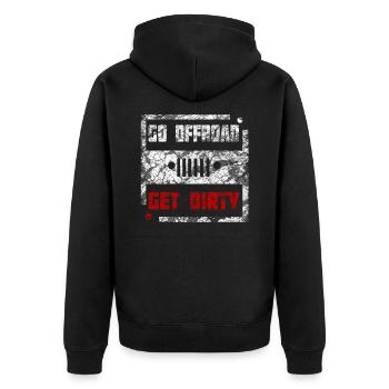 4x4 four wheel adventure gift - Unisex Premium Organic Zip Hoodie - black - Back - Nico (187cm)
