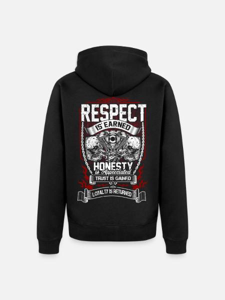 Respect, Honesty, Trust and Loyalty - Unisex Premium Organic Zip Hoodie - black