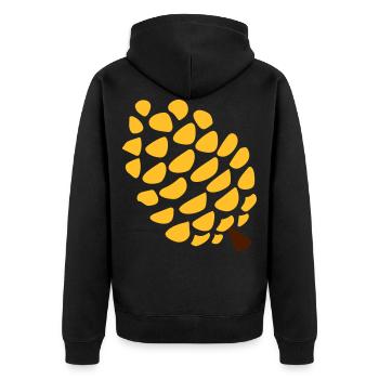 Tannenzapfen Zirbeldrüse Pineal gland yoga - Unisex Premium Bio Zip Hoodie - Schwarz - Hinten - Nico (187cm)