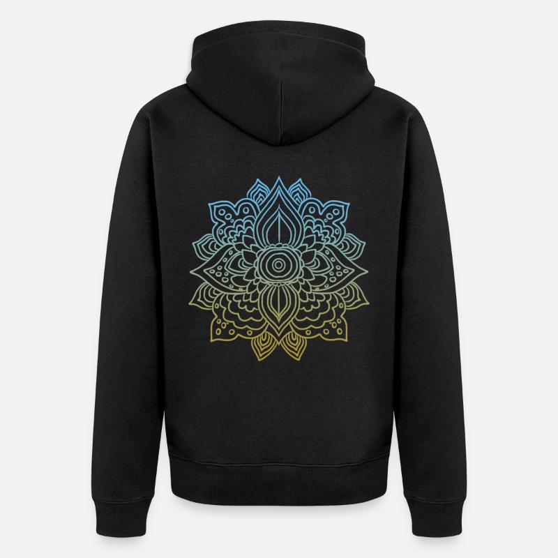 Mandala Rosette motif circulaire cadeau - Veste à capuche bio Premium Unisexe - noir