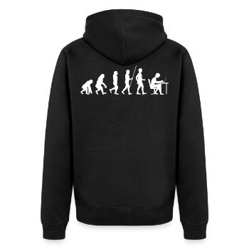 Programmer evolution computer science student code - Unisex Premium Organic Zip Hoodie - black - Back - Nico (187cm)