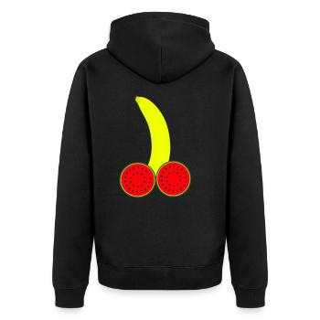 Banana Pénis Dick - Veste à capuche bio Premium Unisexe - noir - Dos - Nico (187cm)
