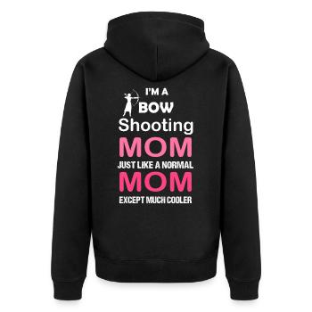Bogenschießen Mutter Muttertag Geschenk - Unisex Premium Bio Zip Hoodie - Schwarz - Hinten - Nico (187cm)
