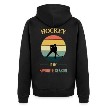 Cadeau de gardien de but d'équipe de joueur de hockey sur glace rétro vintage - Veste à capuche bio Premium Unisexe - noir - Dos - Nico (187cm)