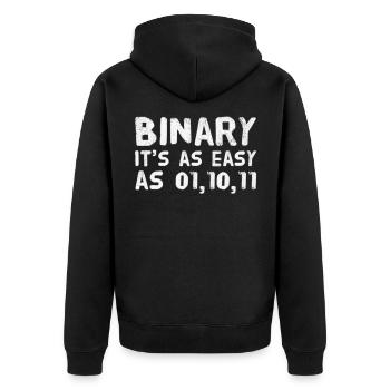 Computer scientist coder binary binary funny saying - Unisex Premium Organic Zip Hoodie - black - Back - Nico (187cm)
