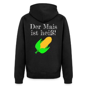 Mais Häckseln Landwirt Bauer Ernte Corn harvest - Unisex Premium Bio Zip Hoodie - Schwarz - Hinten - Nico (187cm)