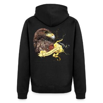 harris hawk - Unisex Premium Organic Zip Hoodie - black - Back - Nico (187cm)
