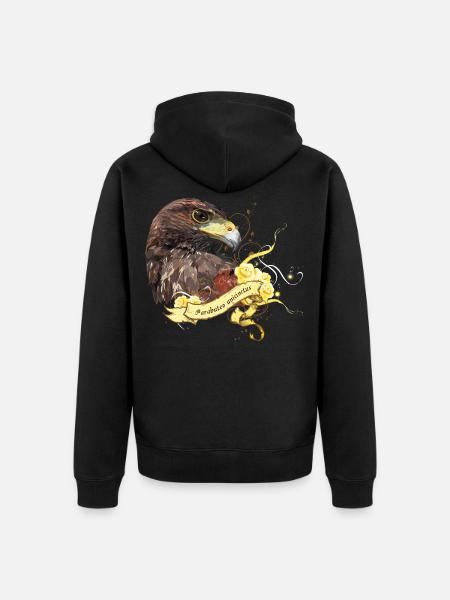 harris hawk - Unisex Premium Organic Zip Hoodie - black