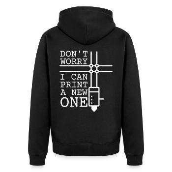 3D-Druck 3D-Drucker 3D-Filament - Unisex Premium Bio Zip Hoodie - Schwarz - Hinten - Nico (187cm)