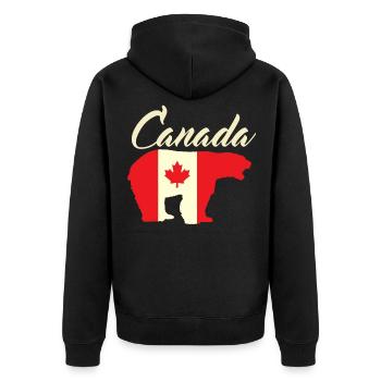 Ours du Canada cool avec drapeau Vintage Country Love - Veste à capuche bio Premium Unisexe - noir - Dos - Nico (187cm)