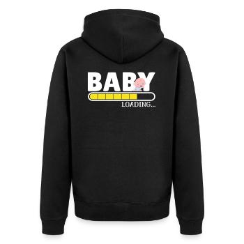 Bébé chargé T-shirt Idée cadeau de chargement de bébé mignon - Veste à capuche bio Premium Unisexe - noir - Dos - Nico (187cm)