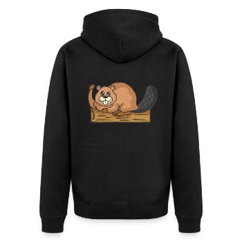 Castor Forêt Rongeurs pour enfants Animaux Animaux Chasseur - Veste à capuche bio Premium Unisexe - noir - Dos - Nico (187cm)
