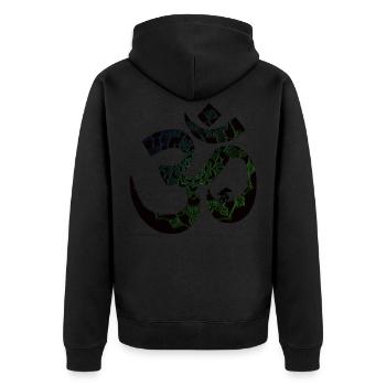 GOA Shrooms - Unisex Premium Bio Zip Hoodie - Schwarz - Hinten - Nico (187cm)