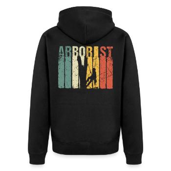 Arboriste cadeau arboriculteur grimpeur d'arbre - Veste à capuche bio Premium Unisexe - noir - Dos - Nico (187cm)