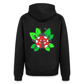 Marienkäfer Adoniskäfer Maikäfer Glückskäfer Glück - Unisex Premium Bio Zip Hoodie - Schwarz - Hinten - Nico (187cm)