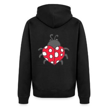 Ladybug Adoniskäfer cockchafer lucky ladybug luck - Unisex Premium Organic Zip Hoodie - black - Back - Nico (187cm)