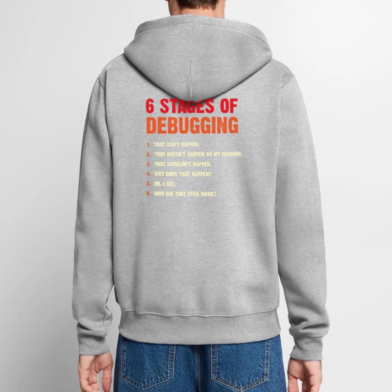 Developer Debugging Computer Scientist Geek Coder Unisex Premium Organic Zip Hoodie