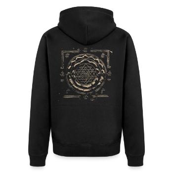 Livre hindou Bhavana Upanishad - Sri Yantra Sacred - Veste à capuche bio Premium Unisexe - noir - Dos - Nico (187cm)