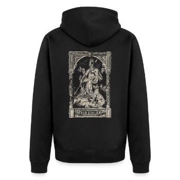 Vintage Viking Odin Wotan Odhin Thor Norse - Veste à capuche bio Premium Unisexe - noir - Dos - Nico (187cm)