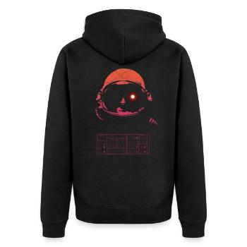Synthwave Retrowave Aesthetic Vintage Astronaut - Unisex Premium Organic Zip Hoodie - black - Back - Nico (187cm)
