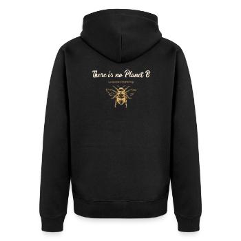 There is no Planet B Save The Bees - Unisex Premium Bio Zip Hoodie - Schwarz - Hinten - Nico (187cm)