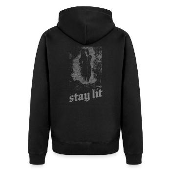 Occult Stay Allumé Witchcraft Burning Witch Vintage - Veste à capuche bio Premium Unisexe - noir - Dos - Nico (187cm)