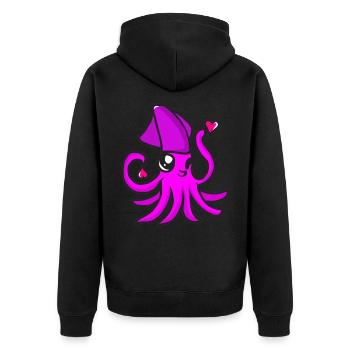 TINTENFISCH - Unisex Premium Bio Zip Hoodie - Schwarz - Hinten - Nico (187cm)