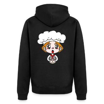 KONDITOR - Unisex Premium Bio Zip Hoodie - Schwarz - Hinten - Nico (187cm)