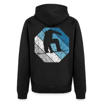Snowboard Snowboarder Snowboarding Retro Geschenk - Unisex Premium Bio Zip Hoodie - Schwarz - Hinten - Nico (187cm)