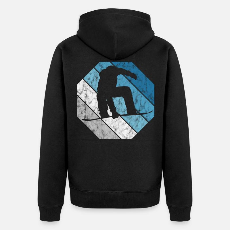 Snowboard Snowboarder Snowboard Retro Gift - Veste à capuche bio Premium Unisexe - noir